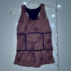 Lululemon Purple Feather Print Tank Top